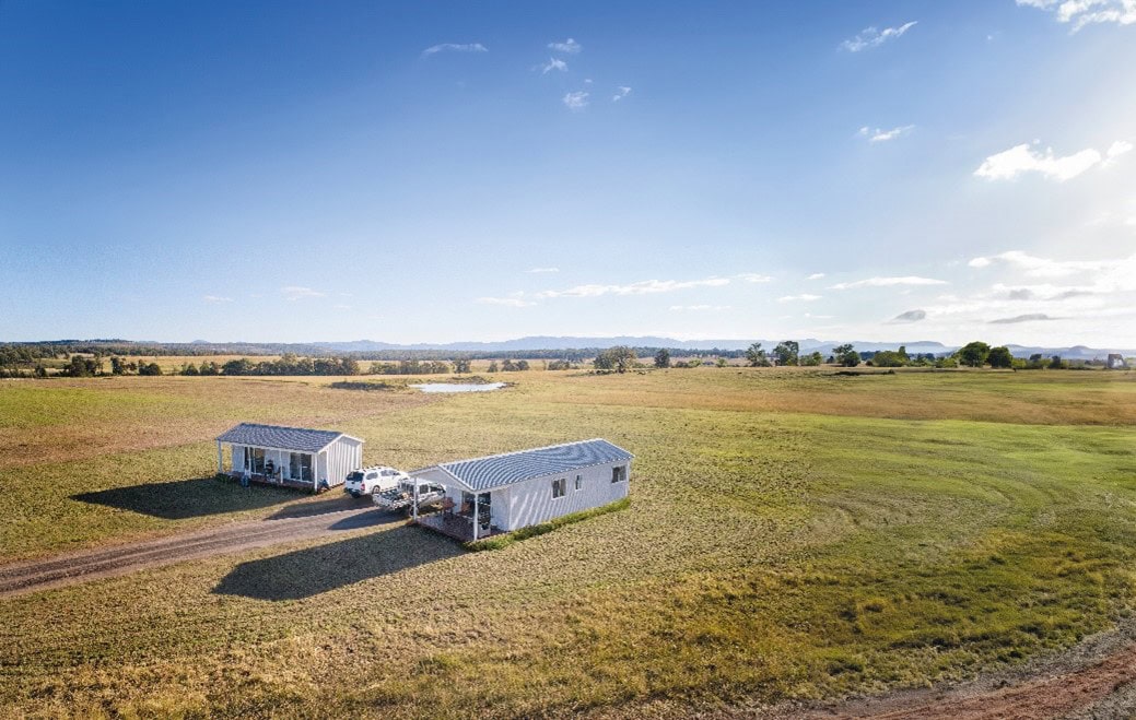 Aruva’s modular units provide a modern solution to farm accommodation needs.